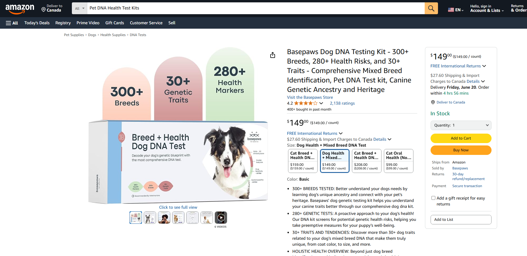 Pet DNA Health Test Kits